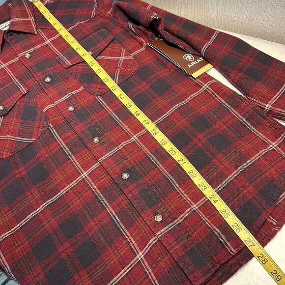 NWT Ariat Retro Fit Snap Button Shirt Men’s Heath Size XS Plaid Long Sleeve - Picture 10 of 10